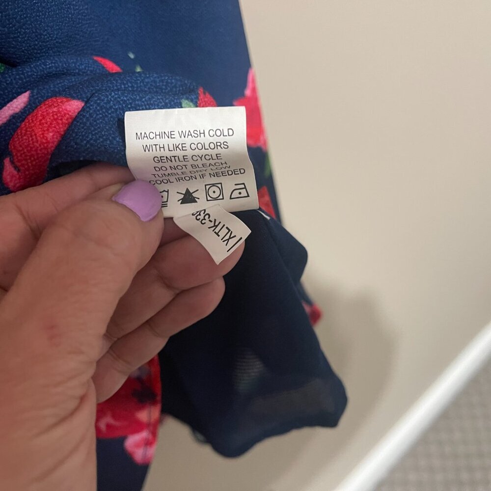 Mud Pie Navy and pink summer dress, Medium - Picture 7 of 9